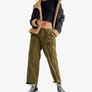 Free People Tahiti Low Rise Straight Leg Cargo Pants